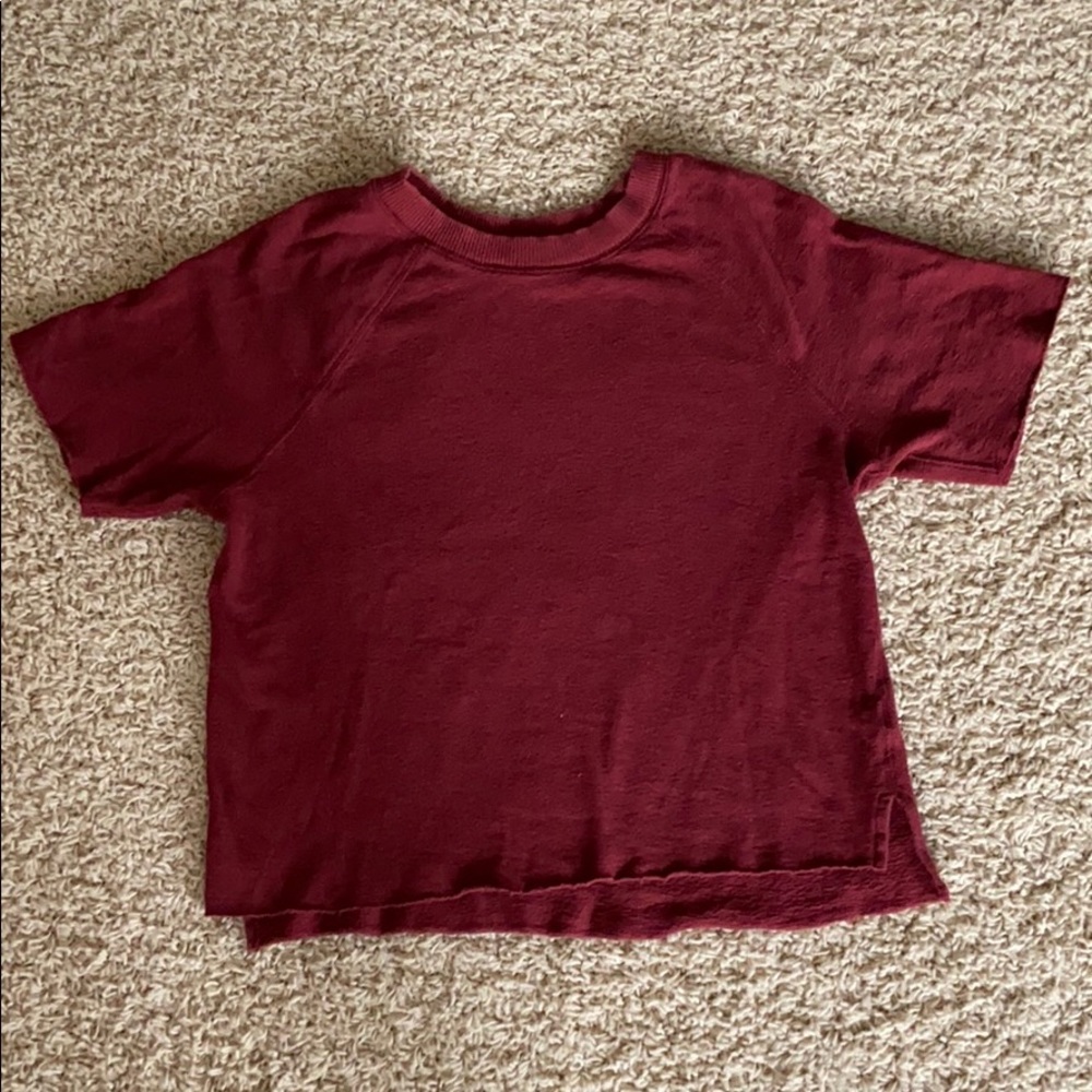 Aerie  cropped maroon t-shirt